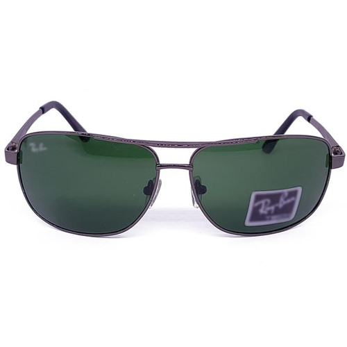Classic Green Lens Metal Sunglasses With Zipper Hard Cover