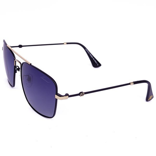 Elegant Design Metal Frame Blue Shaded Sunglasses