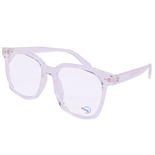 Blue Ray Cut Rectangle Shape Transparent Eyeglass