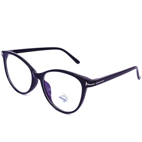 Cat Eye Design Black Frame Blue Ray Cut Eyeglass