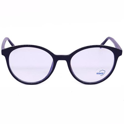 Round Design Black Frame Blue Ray Cut Eyeglass