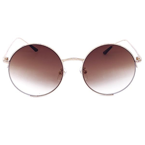 Retro Round Metal Brown Fashion Sunglasses