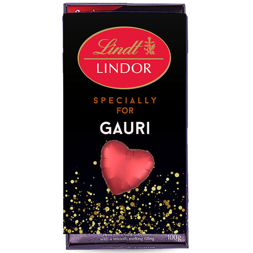 Custom Name on Lindt Swiss Dark Chocolate 100g