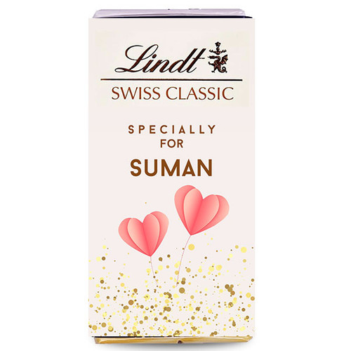 Personalize Lindt White Chocolate With Your Recipient's Name