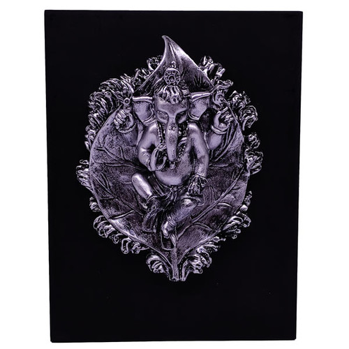 Decorative Lord Ganesh on Leaf Wall Hanging (Silver Colour)