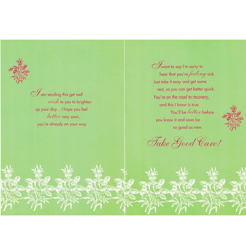 Caring Thoughts - Get Well Soon Greeting Card