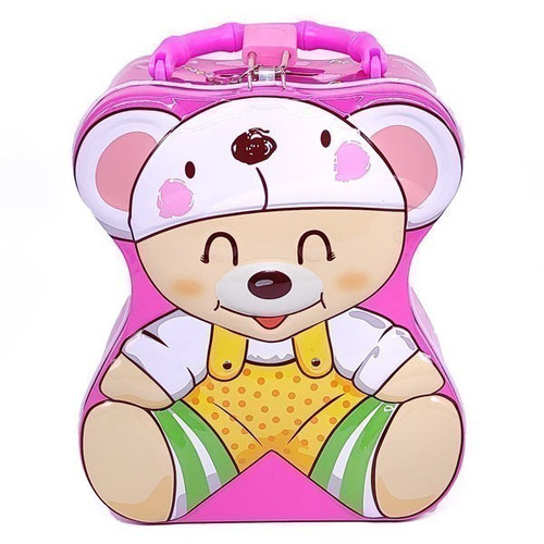 Cute Cartoon Bear Design Kids Coin Box (Pink)
