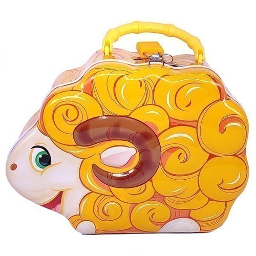 Sheep Design Tin Coin Box for Kids (Orange)