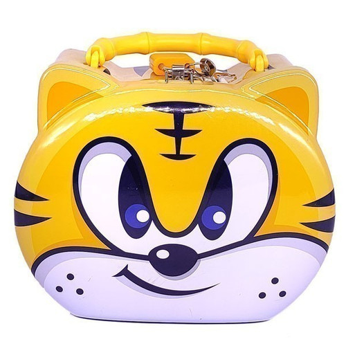 Cute Tiger Design Kids Coin Box - Yellow