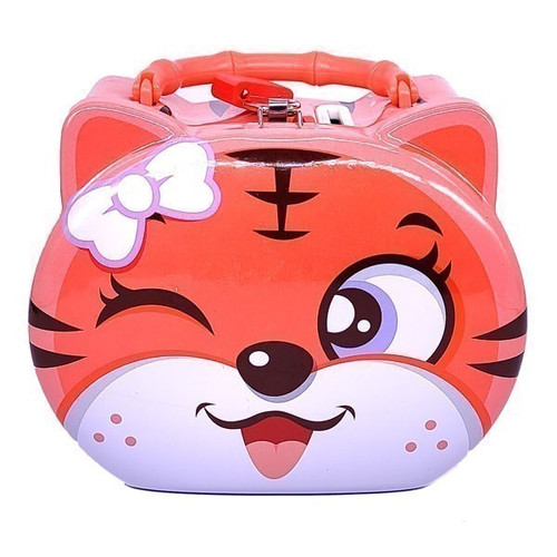 Cute Tiger Design Kids Coin Box - Pink