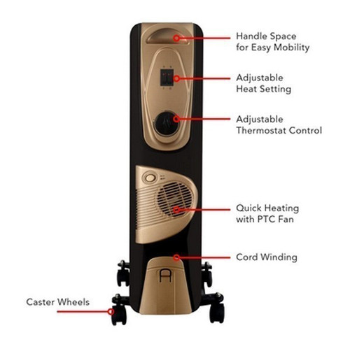 Baltra Stellar OFR-11 FINS Oil Filled Room Heater with Fan (BTH 139)