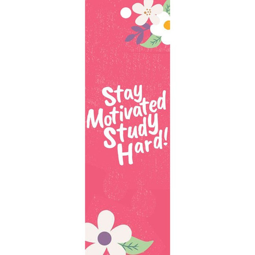 'Stay Motivated Study Hard' Printed Bookmark