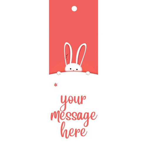 Cute Bunny Design Bookmark with Your Message Print