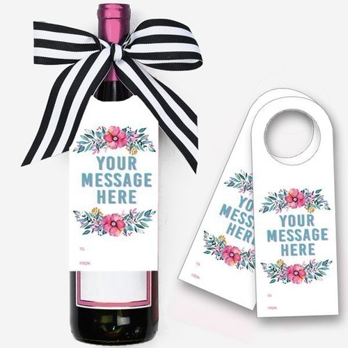 Personalized Message Printed Wine Tag with Recipient Name