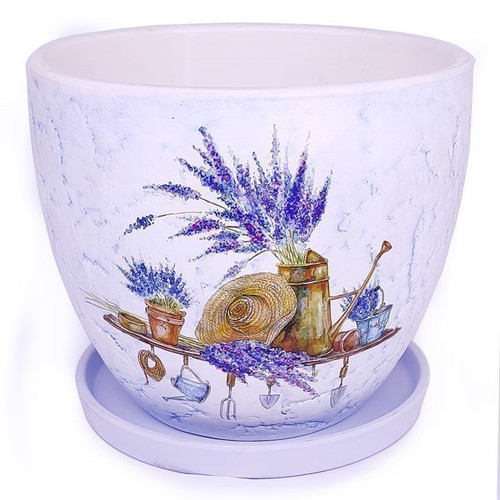 Beautiful Hand Painted Design Flower Vase with Plate 7"