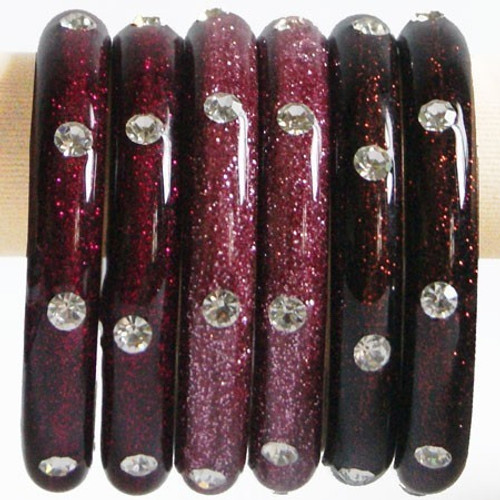 Maroon Color Brass Bangles 2 pcs Set (Size 2-4)
