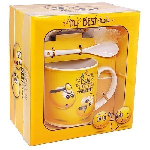 'Best Friends Forever' Printed Ceramic Coffee Mug Gift Set