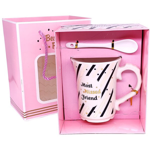 'Most Missed Friend' Printed Ceramic Coffee Mug Gift Box