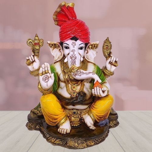 Royal Design Pagdi Ganesh Statue 11"