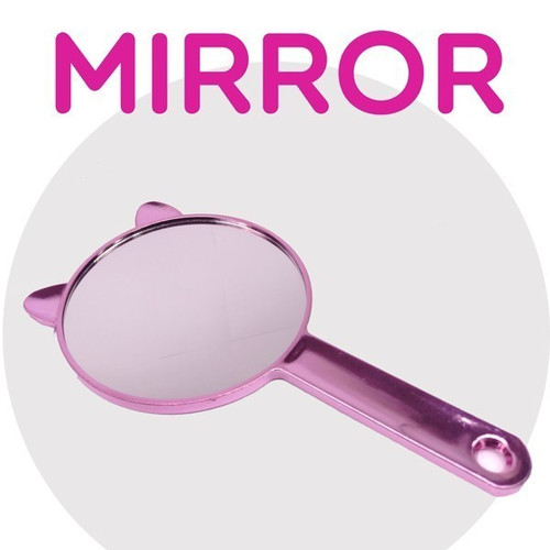Cute Fancy Hand Held Makeup Mirror - Dark Pink Cute Fancy Hand Held Makeup Mirror - Dark Pink