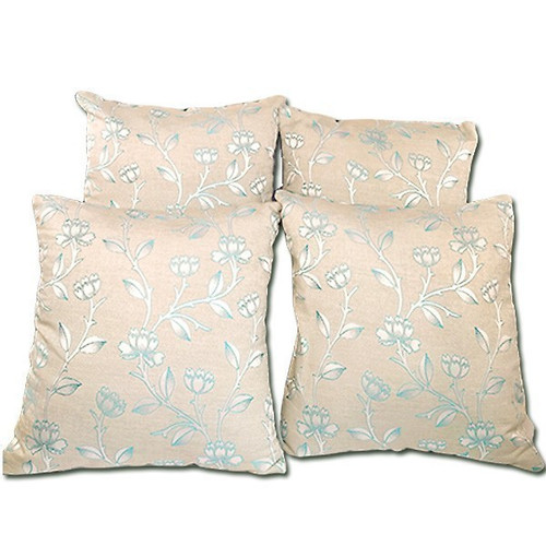 (Set of 4) Elegant Printed Cotton Cover with Cushion