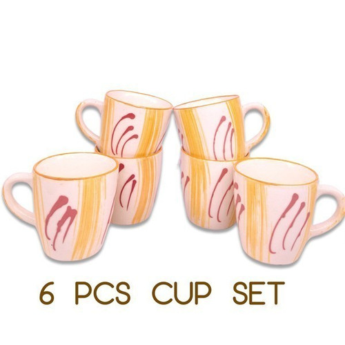 Ceramic Multi Colour Pack of 6 Cup Set