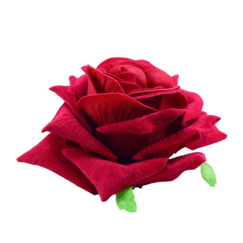 Red Rose Flower Velvet Hair Clip