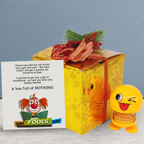 April Fool Gift Box - with Funny wink Emoji