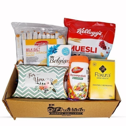 Healthy Food Combo Box - Cracker, Chyawanprakash, Drynuts & Chocolates