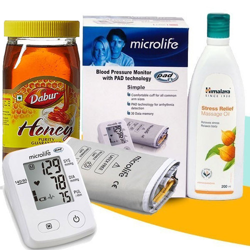 Himalaya Stress Relief Oil, BP Machine Microlife BPA2, Honey 500g Combo