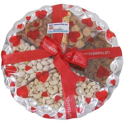 Five Star Cake and Dry Nuts Cashew Almonds Tray - Send gifts to Nepal