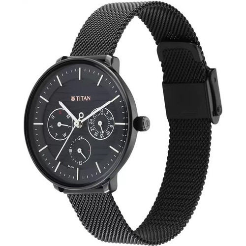 Titan Black Dial Analog Watch For Women's - 2651NM02
