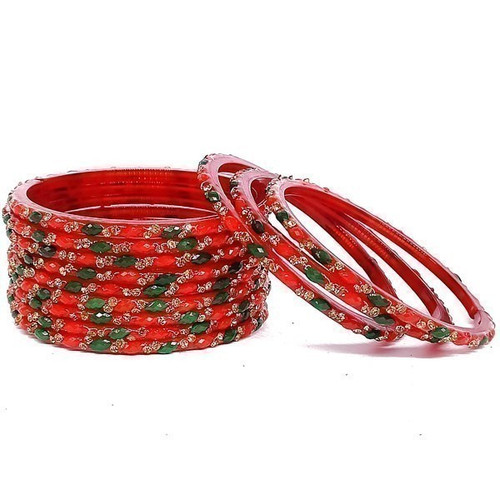 Shrawan Special Red Bangles (Chura Size: 2-2)
