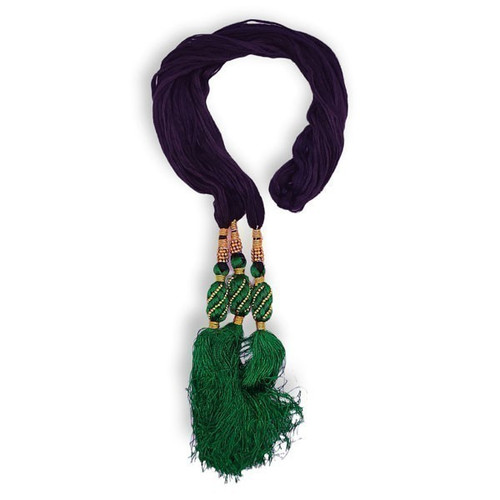 Black Chulthi Furka with Green & Golden/white pearl Tassel Design