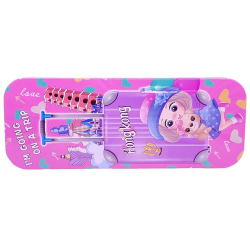 Cute Pink Cartoon Design Kids Pencil Box