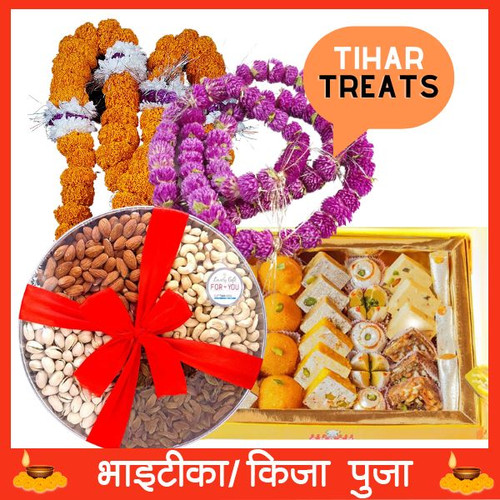 Mithai Sweets, Masala Tray with Sayapatri & Supari Phool Mala