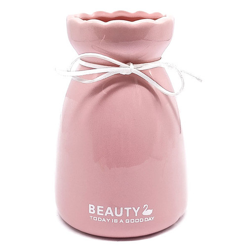 Pink Ceramic Flower Vase 6"