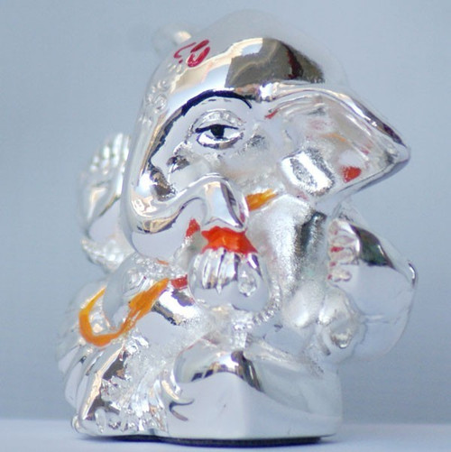 Silver Wax Idol of Lord Ganesh Ji (Karnakanta) - Send gifts to Nepal