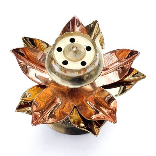 Copper and Brass Laxmi Kamal Dhoop Stand 2.5"