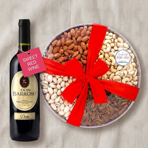 Sweet Wine & Assorted Dry Nuts Tray