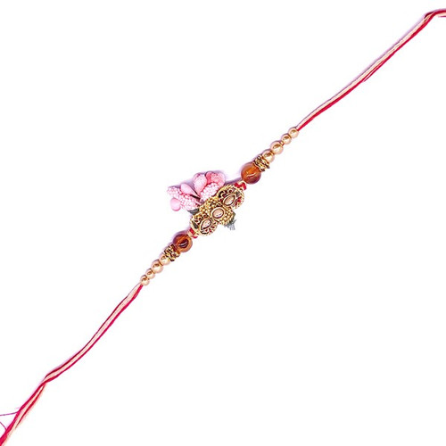 Elegant Design Stone and Pearl Rakhi Thread