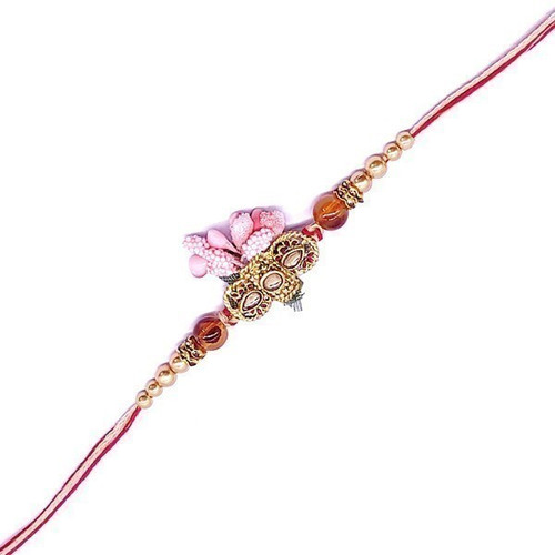 Elegant Design Stone and Pearl Rakhi Thread