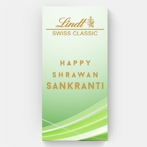"Happy Shrawan Shankranti" Printed Lindt Dark Chocolate - 100g