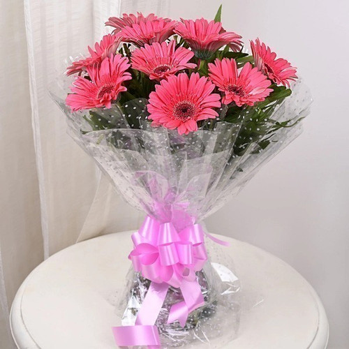 Cute Pink Gerbera Fresh Flower Bunch