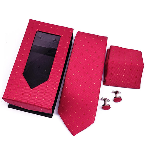 Golden Dots Red Box Tie
