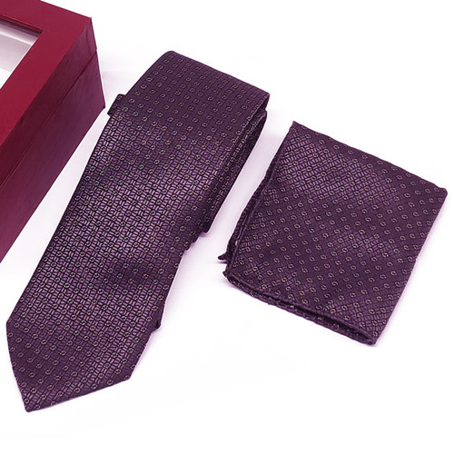 Circle Patterned Grey Tie For Men