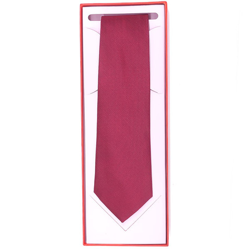 Maroon Pattern Long Box Tie For Men