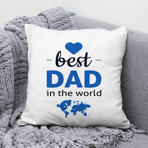 "Best Dad in The World" Printed Cushion Gift
