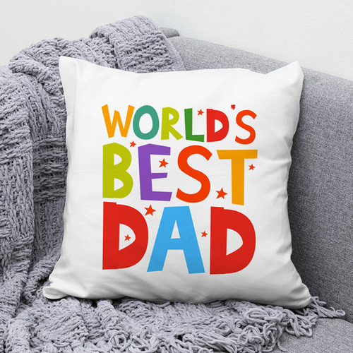 "World's Best Dad" Printed Cushion Gift