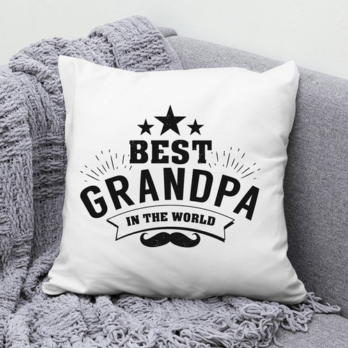 "Best Grandpa in The World" Printed Cushion